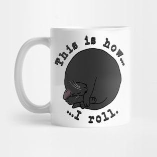 Rolling Cat - Black Mug